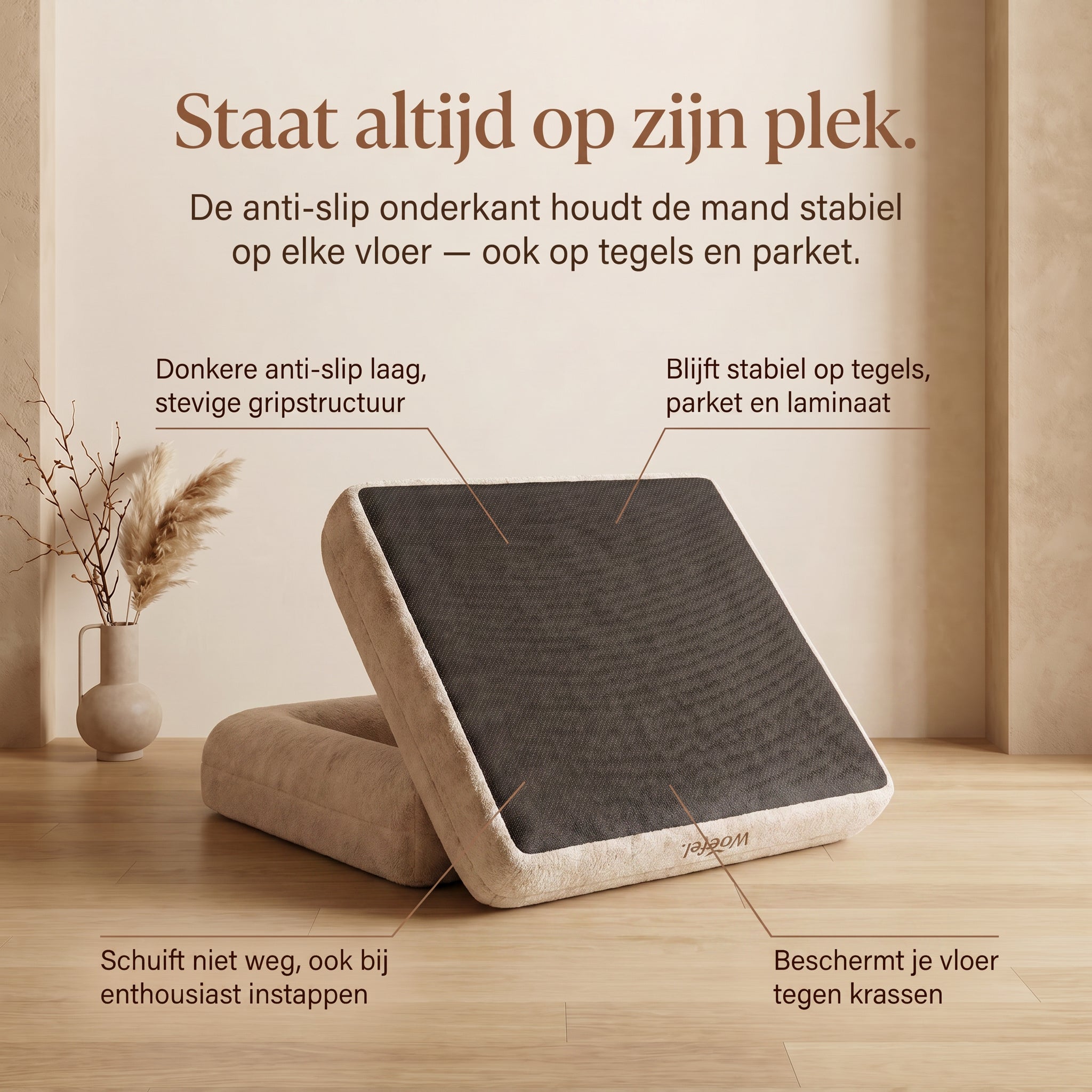 Woefel Orthopedische Hondenmand - Beige