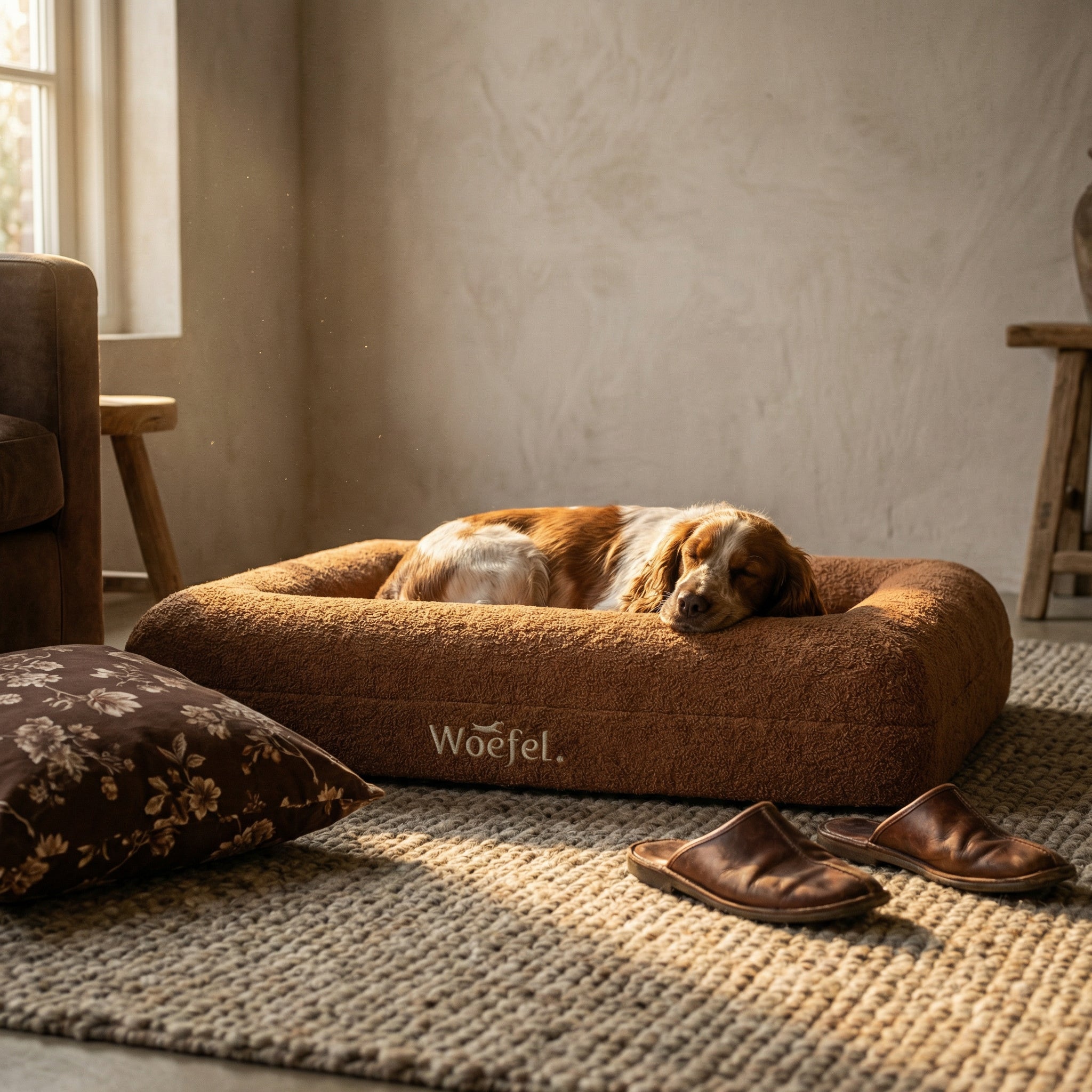 Woefel Premium Hondenmand - Camel