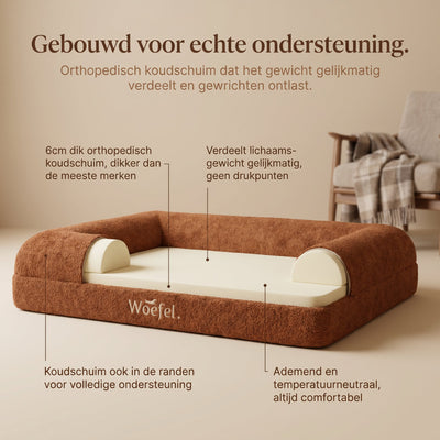 Woofel Premium Dog Bed - Camel