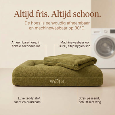 Woefel Orthopedische Hondenmand - Olijf Groen